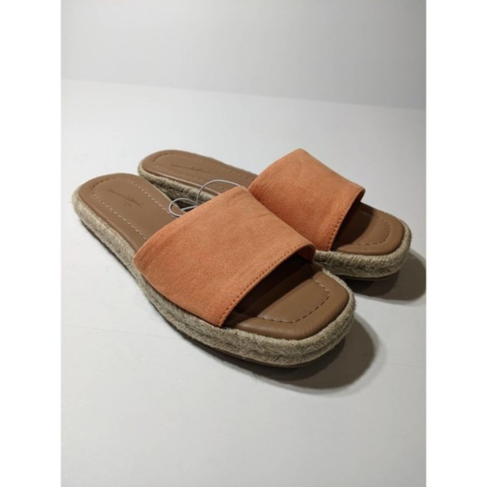Universal Thread Maren Square Toe Espadrille Slide Sandals Orange 9 - Picture 1 of 8